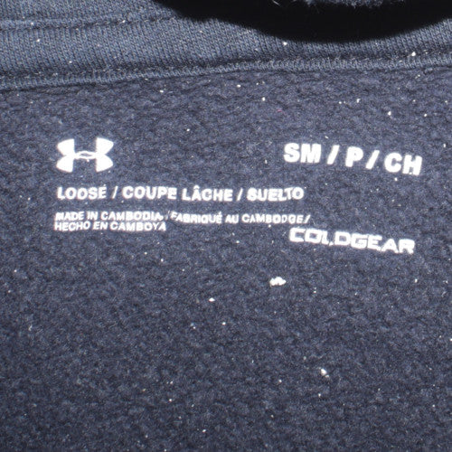 Under Armour Boys Black Pullover Hoodie ColdGear Small Fleece