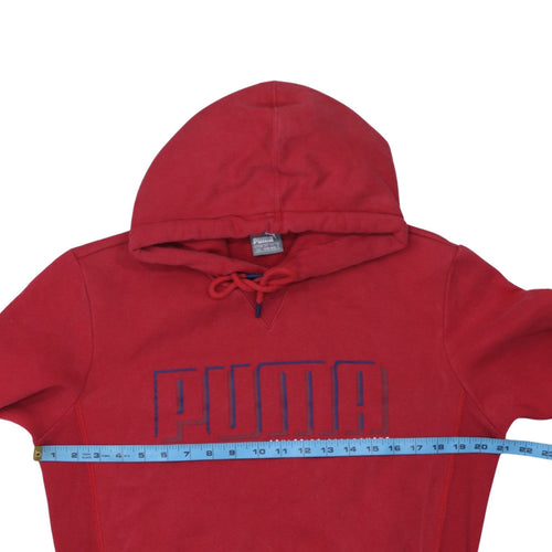 Puma Mens Red Pullover Hoodie Small Athletics Logo Fleece Sportswear