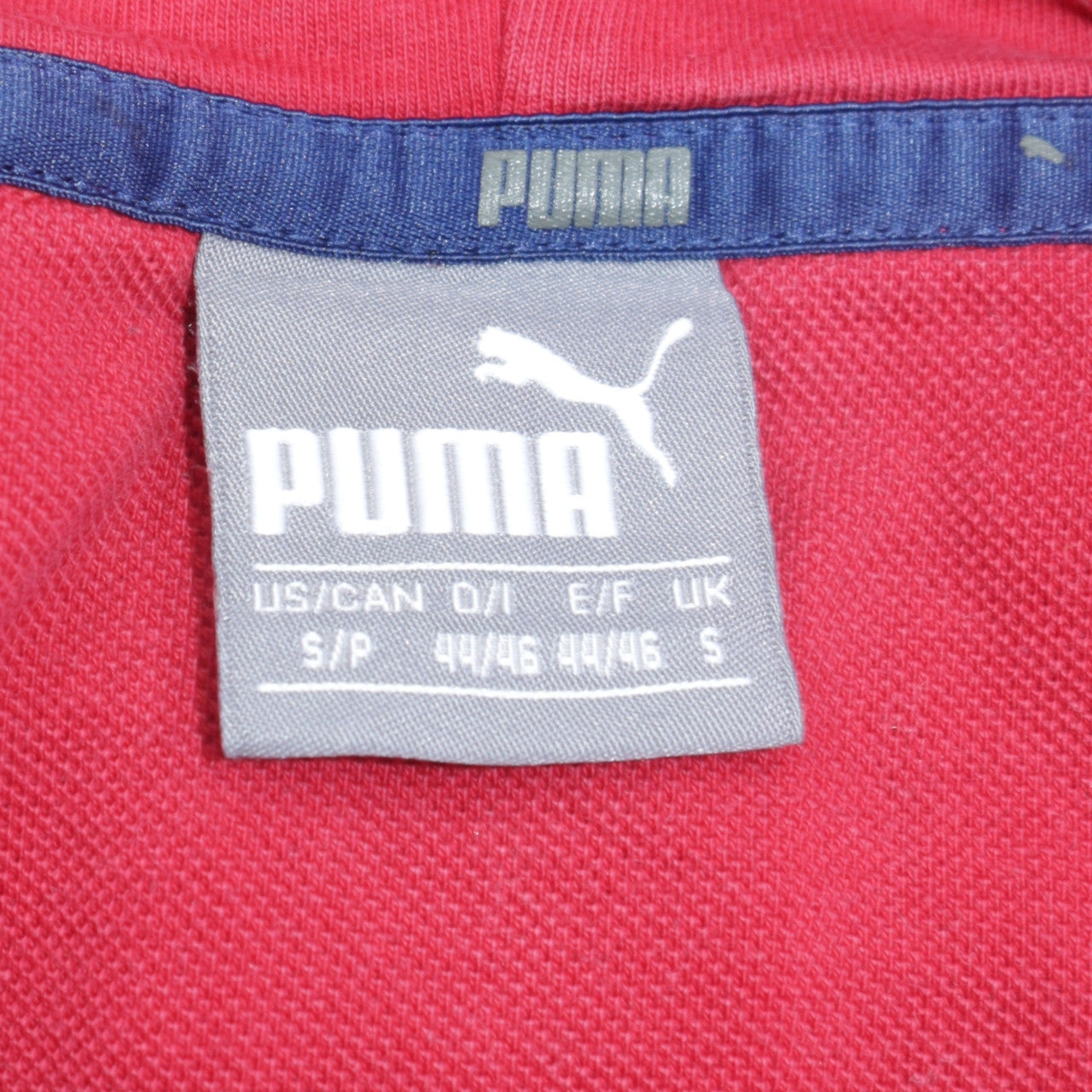 Puma Mens Red Pullover Hoodie Small Athletics Logo Fleece Sportswear