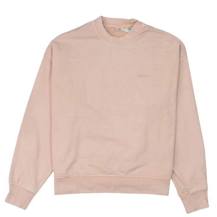 Levi's Women Pink Crew Neck Pullover Sweatshirt Size S Cotton Blend