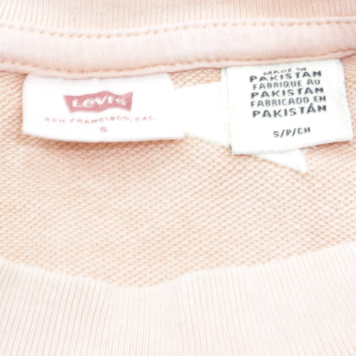 Levi's Women Pink Crew Neck Pullover Sweatshirt Size S Cotton Blend
