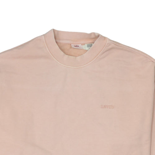 Levi's Women Pink Crew Neck Pullover Sweatshirt Size S Cotton Blend