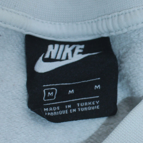 Nike Women White Colourblock Crew Neck Sweatshirt Size M 80s Style