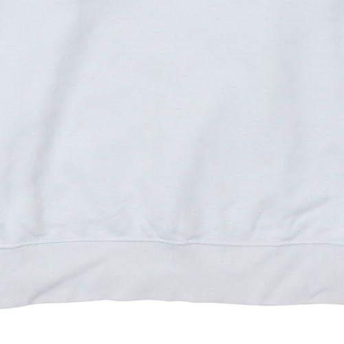 Nike Women White Colourblock Crew Neck Sweatshirt Size M 80s Style