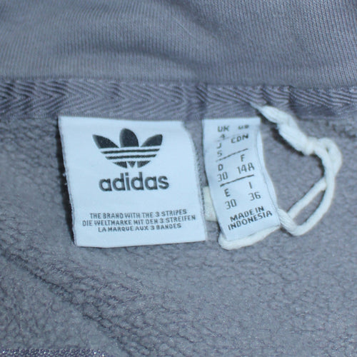 Adidas Women’s Grey 1/4 Zip Sweatshirt Size 14A Logo Print Pullover