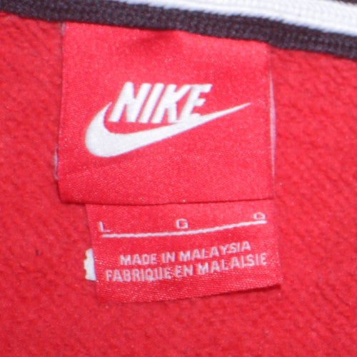 Nike Men's Red Pullover Hoodie Large Graphic Logo Fleece