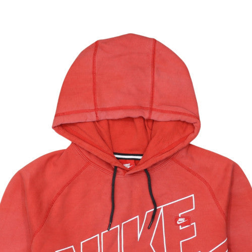 Nike Men's Red Pullover Hoodie Large Graphic Logo Fleece