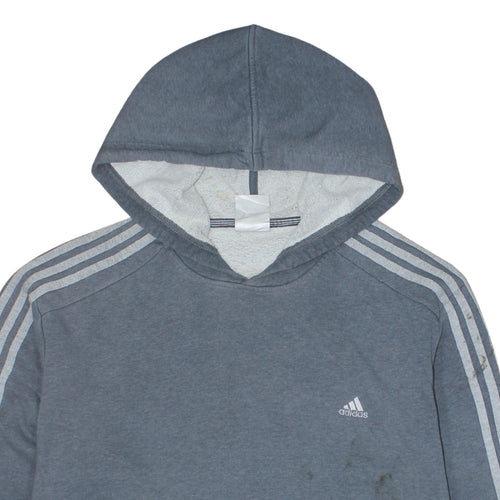 Adidas Men's Grey Pullover Hoodie Size M Sportswear
