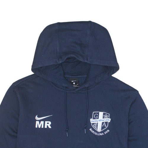 Nike Men's Blue Pullover Hoodie Size L Embroidered Logo