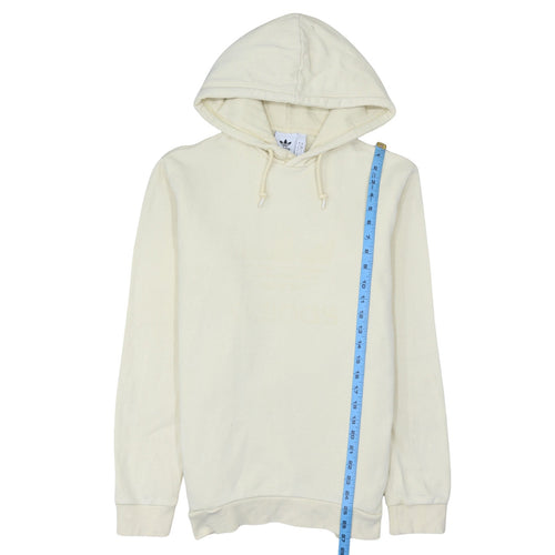 Adidas Men Beige Pullover Hoodie Size S Cotton Blend