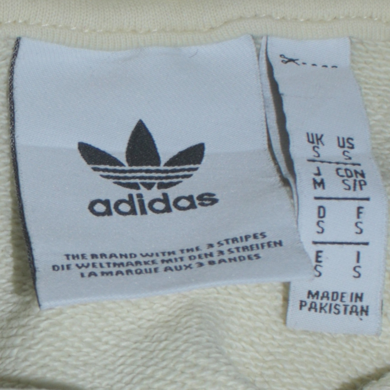 Adidas Men Beige Pullover Hoodie Size S Cotton Blend