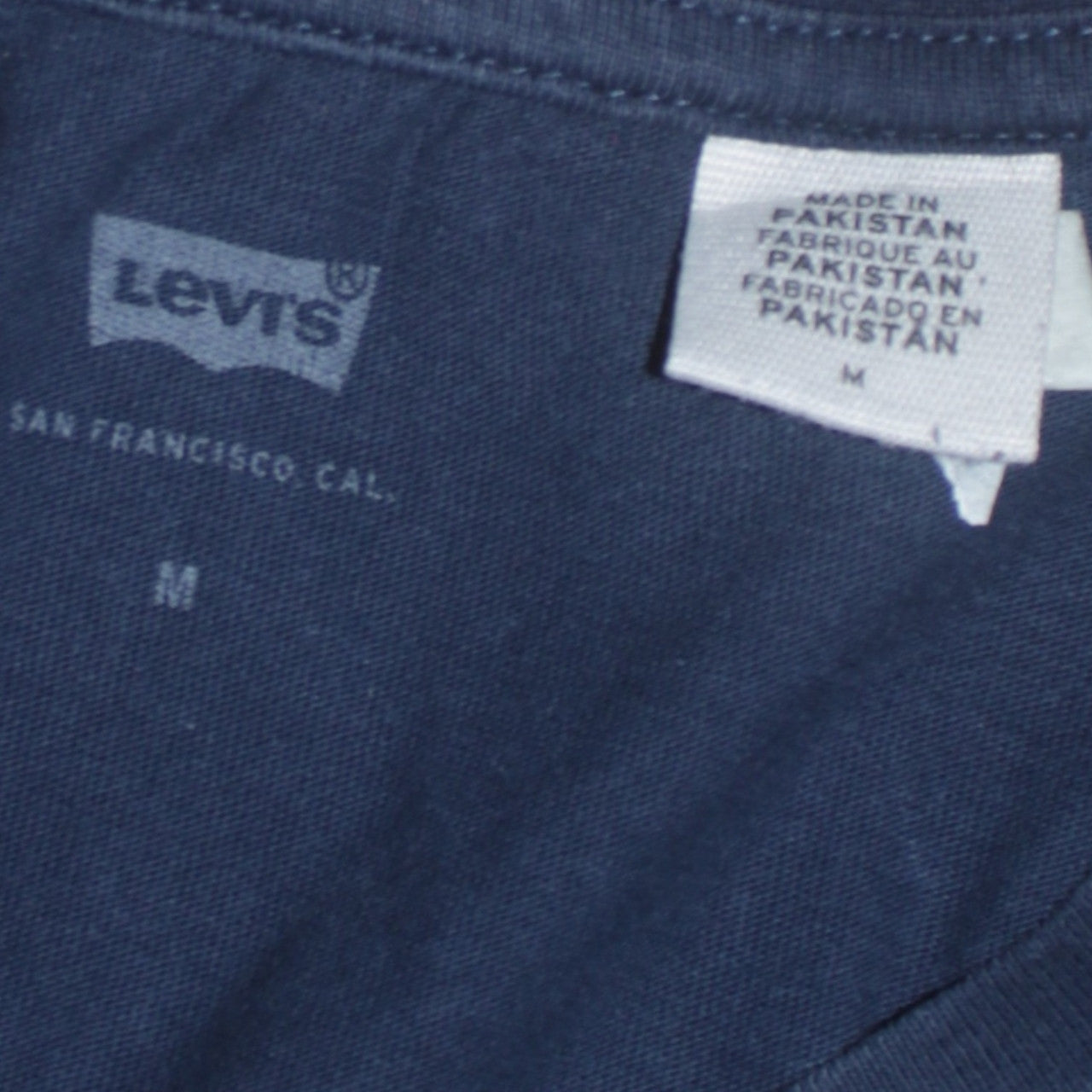 Levi's Men's Blue Graphic Logo Crew Neck Cotton T-Shirt Size M
