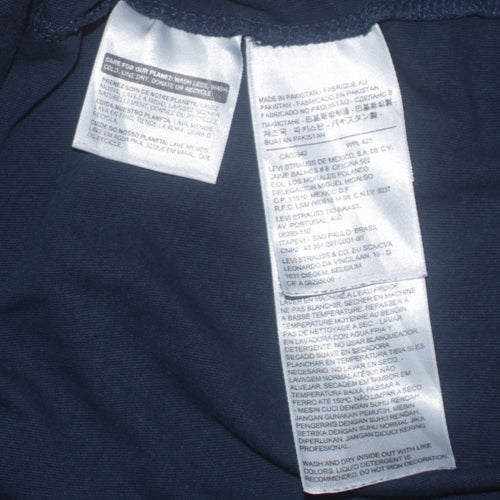 Levi's Men's Blue Graphic Logo Crew Neck Cotton T-Shirt Size M