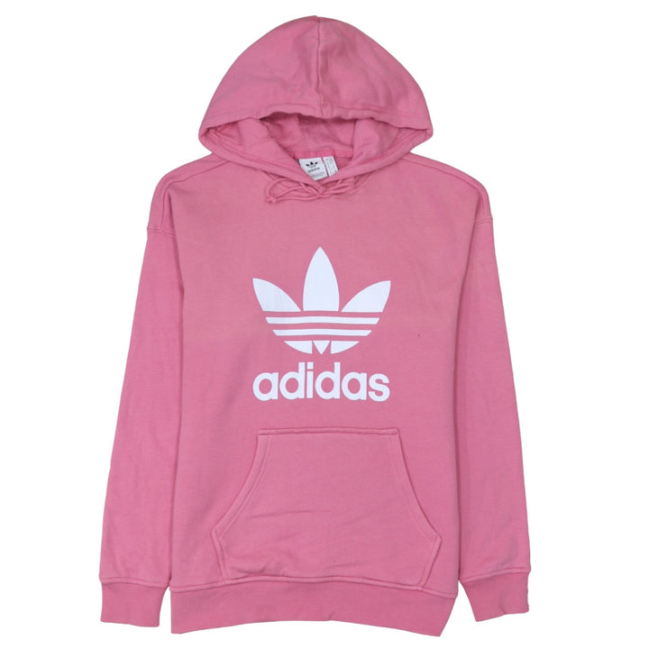 Adidas Womens Pink Pullover Hoodie XS Graphic Logo Cotton Casual