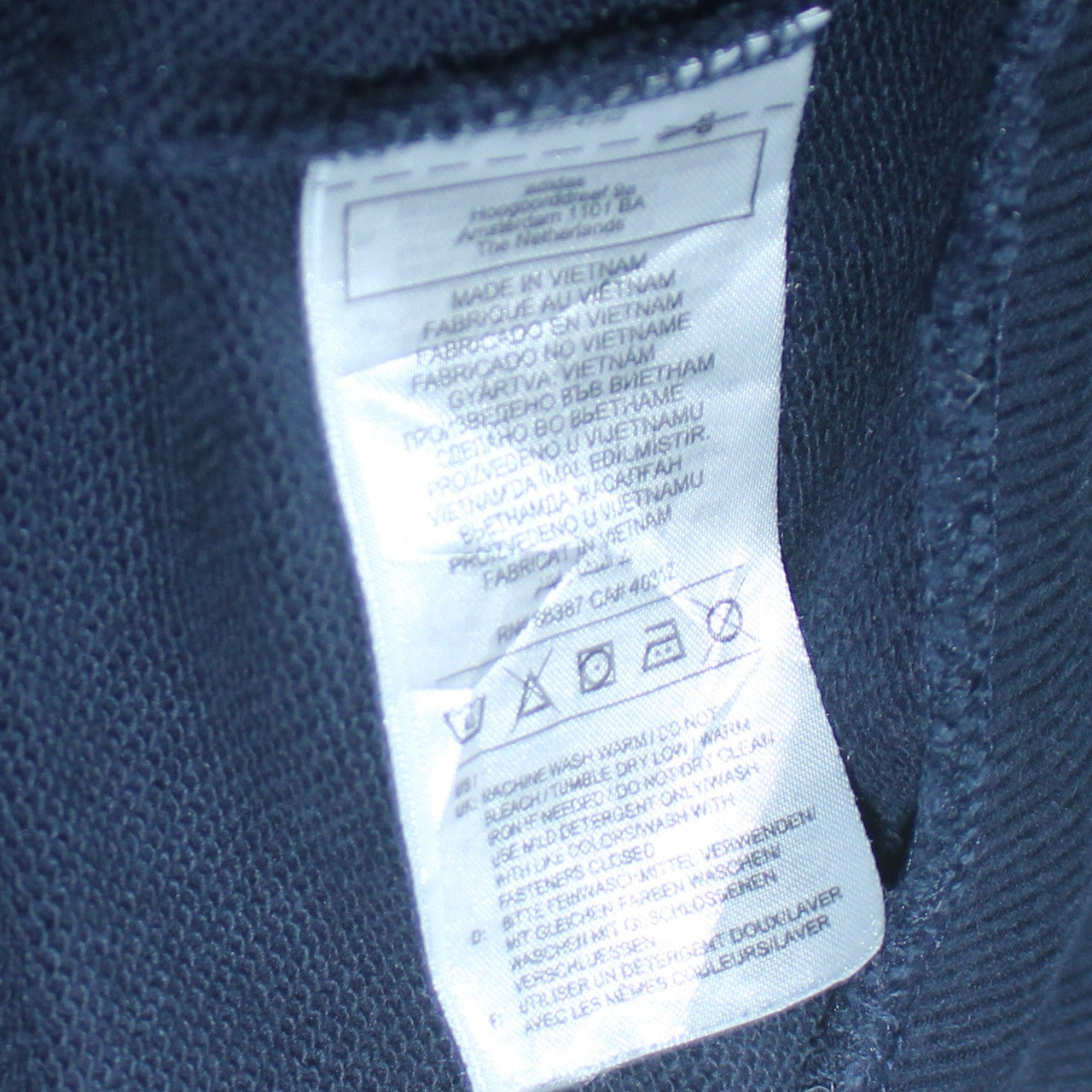 Adidas Boys Navy Blue Full Zip Hoodie Size 13-14 Years L Sportswear