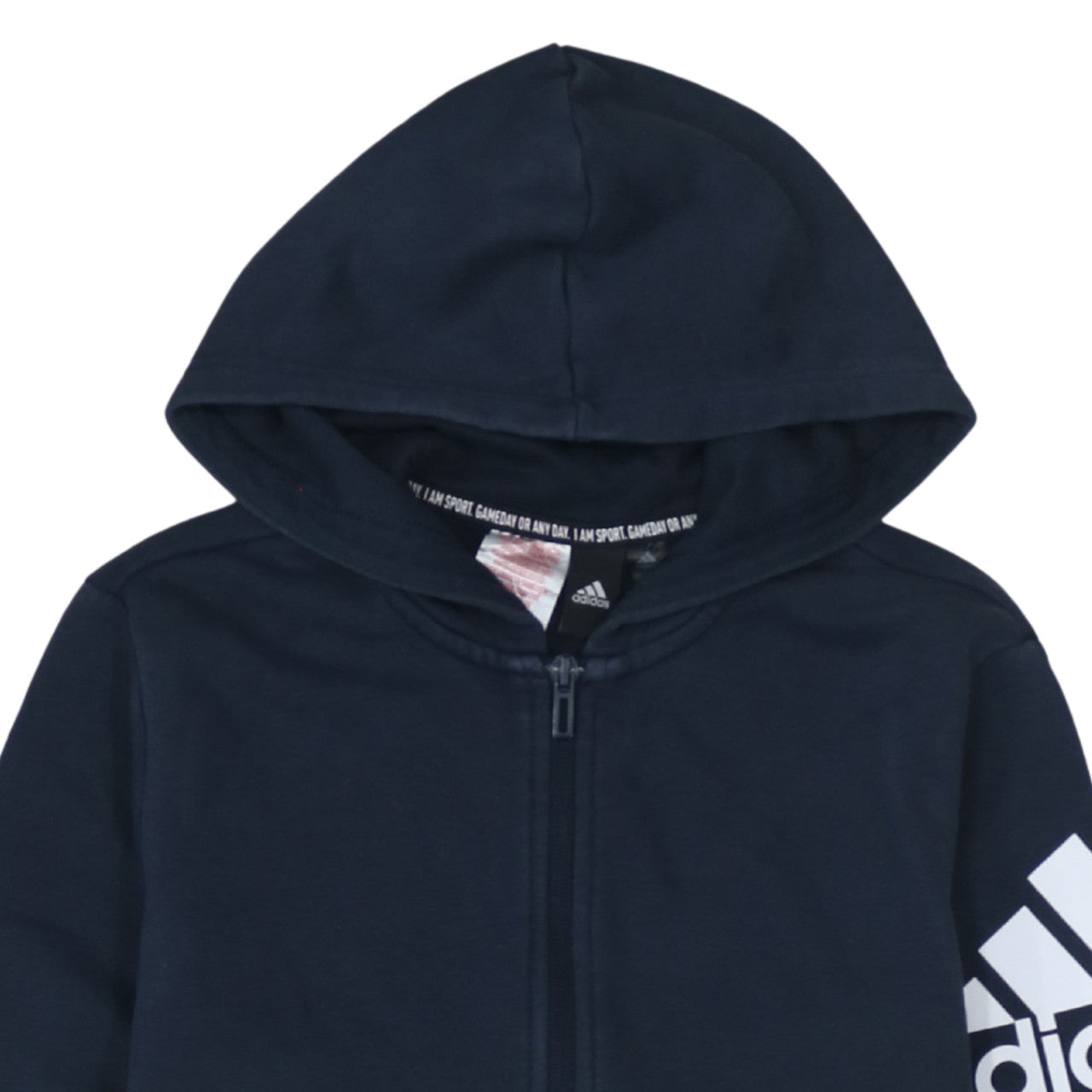 Adidas Boys Navy Blue Full Zip Hoodie Size 13-14 Years L Sportswear