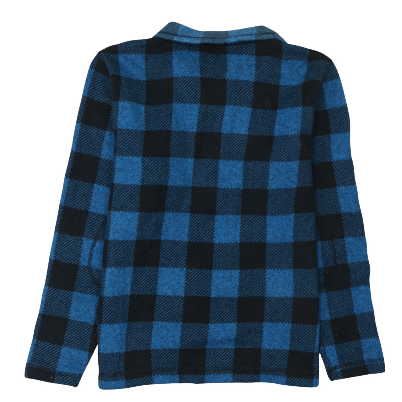 The North Face Men's Blue Check Fleece 1/4 Zip Pullover Sweatshirt M