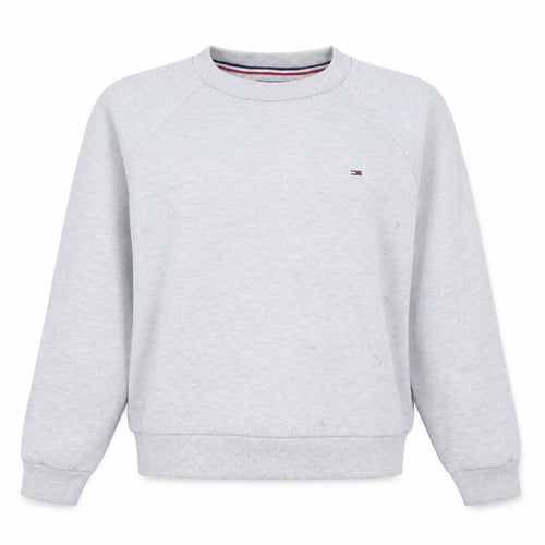 Tommy Jeans Women Grey Crew Neck Sweatshirt M Classic Fit