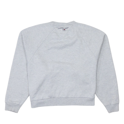 Tommy Jeans Women Grey Crew Neck Sweatshirt M Classic Fit