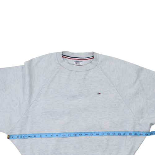 Tommy Jeans Women Grey Crew Neck Sweatshirt M Classic Fit