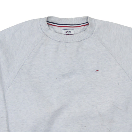 Tommy Jeans Women Grey Crew Neck Sweatshirt M Classic Fit