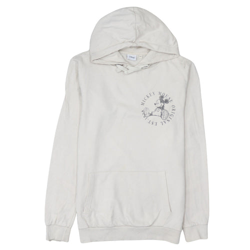 Disney Women’s Beige Mickey Mouse Hoodie Size 12 Cotton Pullover