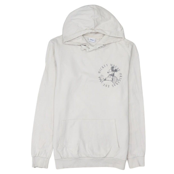 Disney Women’s Beige Mickey Mouse Hoodie Size 12 Cotton Pullover