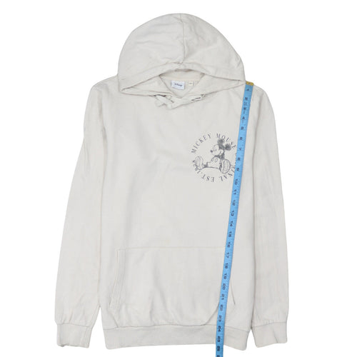Disney Women’s Beige Mickey Mouse Hoodie Size 12 Cotton Pullover