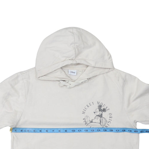 Disney Women’s Beige Mickey Mouse Hoodie Size 12 Cotton Pullover