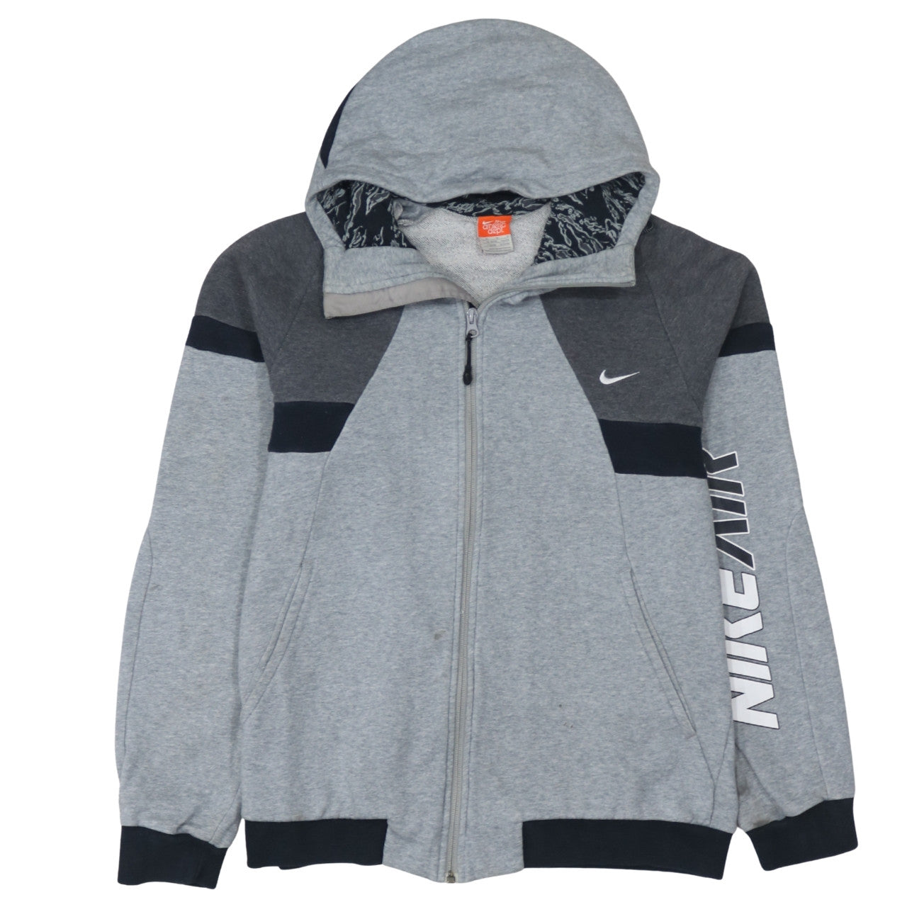 Nike Men's Grey Full Zip Hoodie M Sports Logo Fleece Sweatshirt