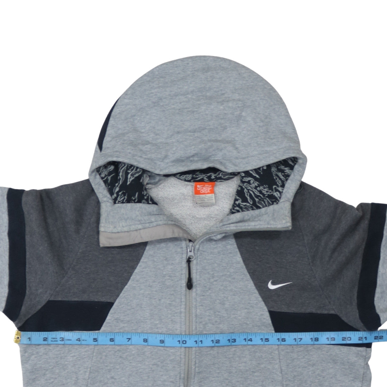 Nike Men's Grey Full Zip Hoodie M Sports Logo Fleece Sweatshirt
