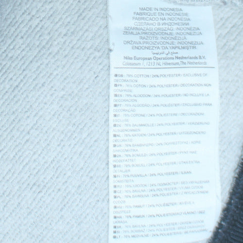 Nike Men's Grey Full Zip Hoodie M Sports Logo Fleece Sweatshirt