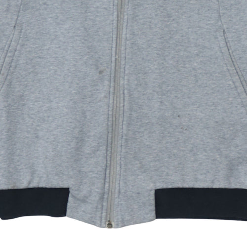 Nike Men's Grey Full Zip Hoodie M Sports Logo Fleece Sweatshirt