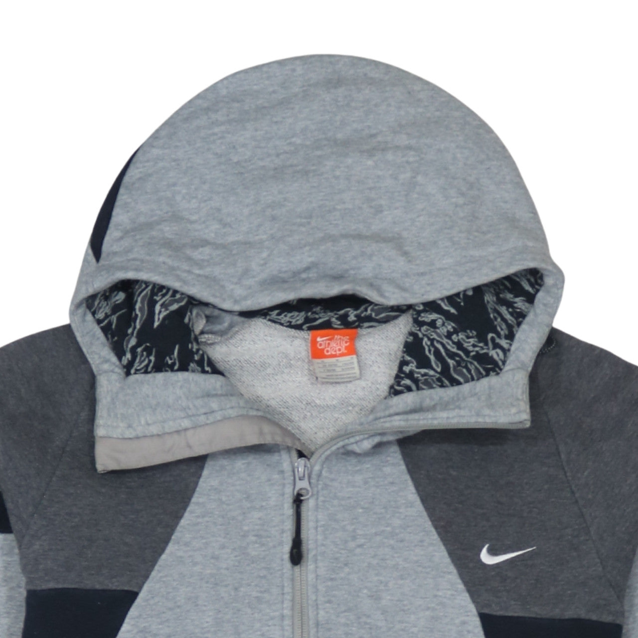 Nike Men's Grey Full Zip Hoodie M Sports Logo Fleece Sweatshirt