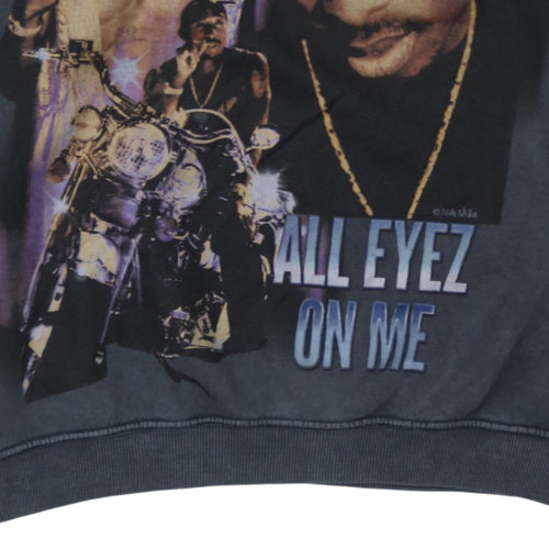 Pull&Bear Men Grey 2PAC Graphic Pullover Sweatshirt L