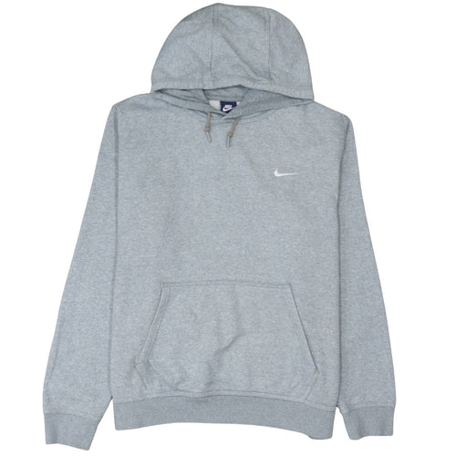 Nike Men's Grey XL Pullover Hoodie with Logo and Kangaroo Pocket