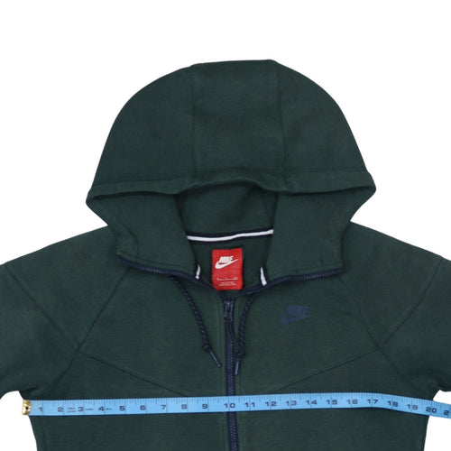 Nike Men's Green Full Zip Hoodie Size S Sportswear Cotton Blend