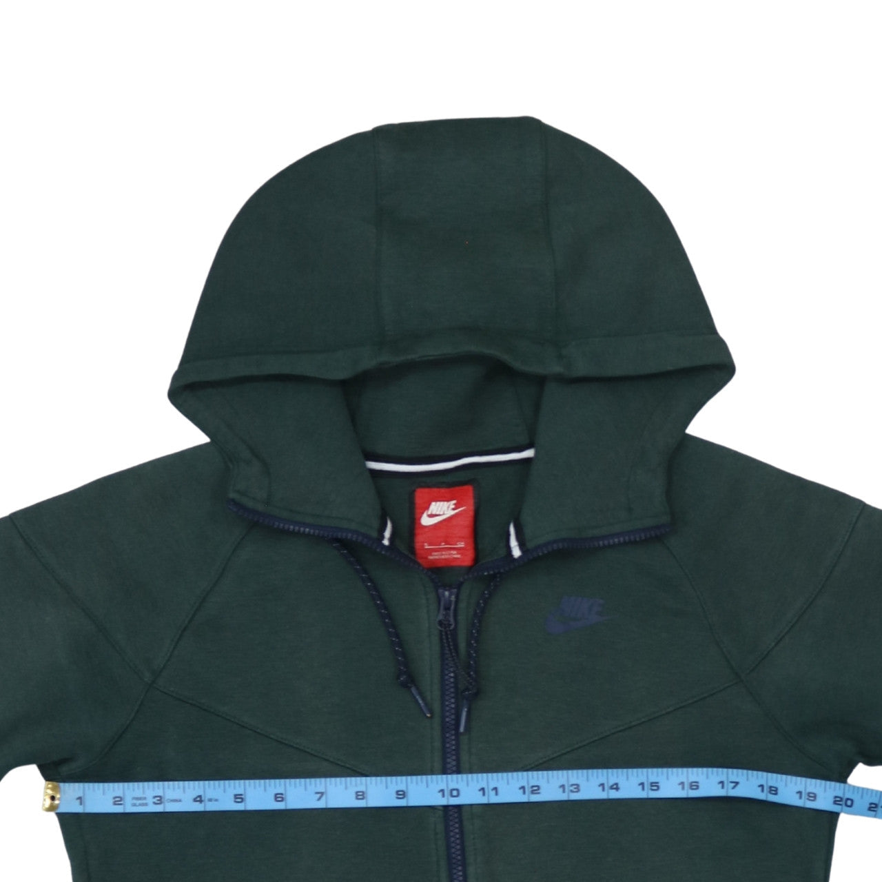 Nike Men's Green Full Zip Hoodie Size S Sportswear Cotton Blend