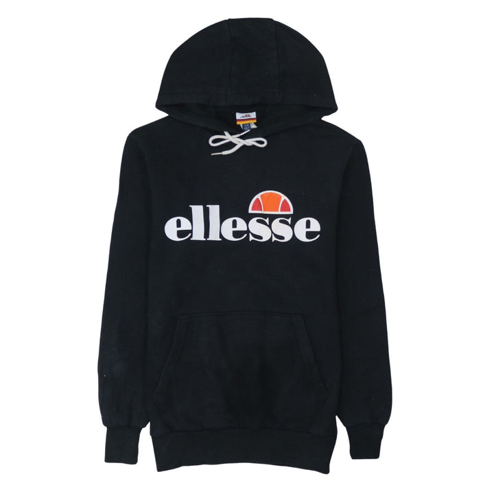 Ellesse Women's Black Pullover Hoodie UK 8 Cotton Blend Logo Style