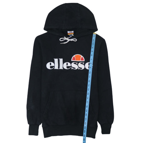 Ellesse Women's Black Pullover Hoodie UK 8 Cotton Blend Logo Style