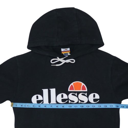 Ellesse Women's Black Pullover Hoodie UK 8 Cotton Blend Logo Style