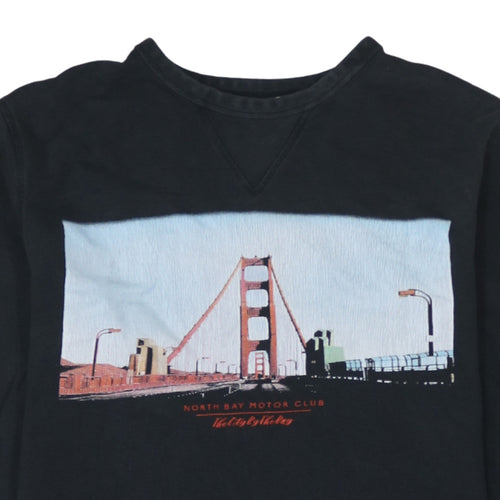 H&M L.O.G.G Men’s Black Graphic Pullover Sweatshirt Size M