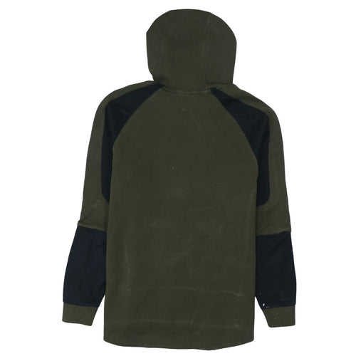 Puma Men's Green Pullover Hoodie Size S with Logo and Zip Pocket