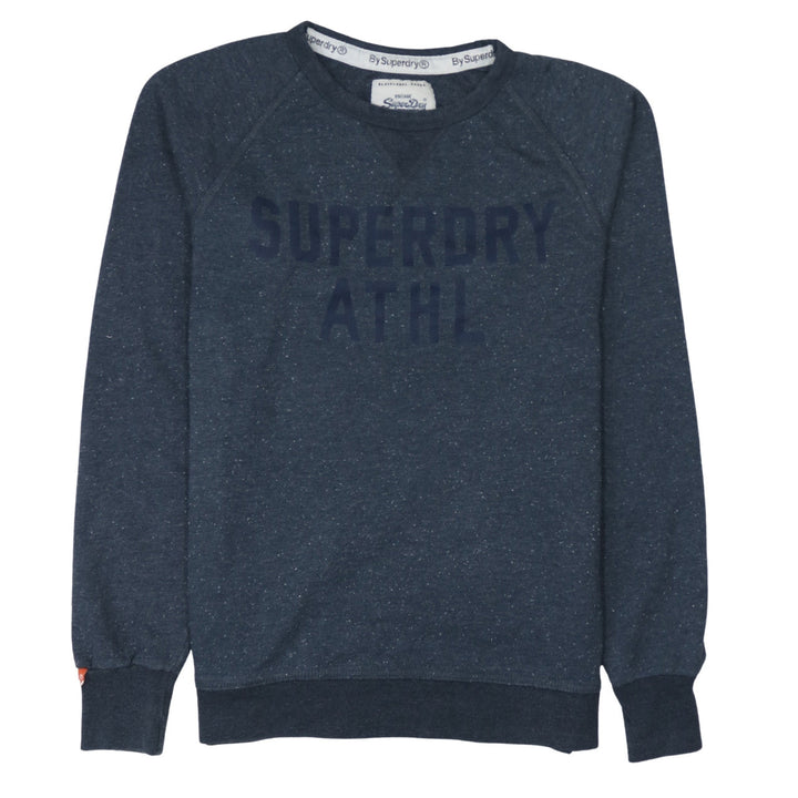 Superdry Men's Blue L Pullover Sweatshirt Crew Neck Logo Athletic