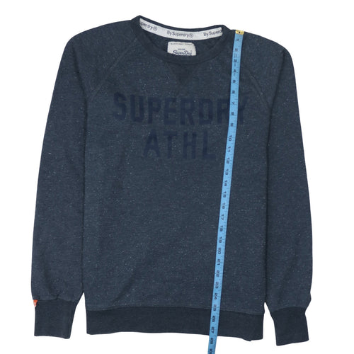 Superdry Men's Blue L Pullover Sweatshirt Crew Neck Logo Athletic