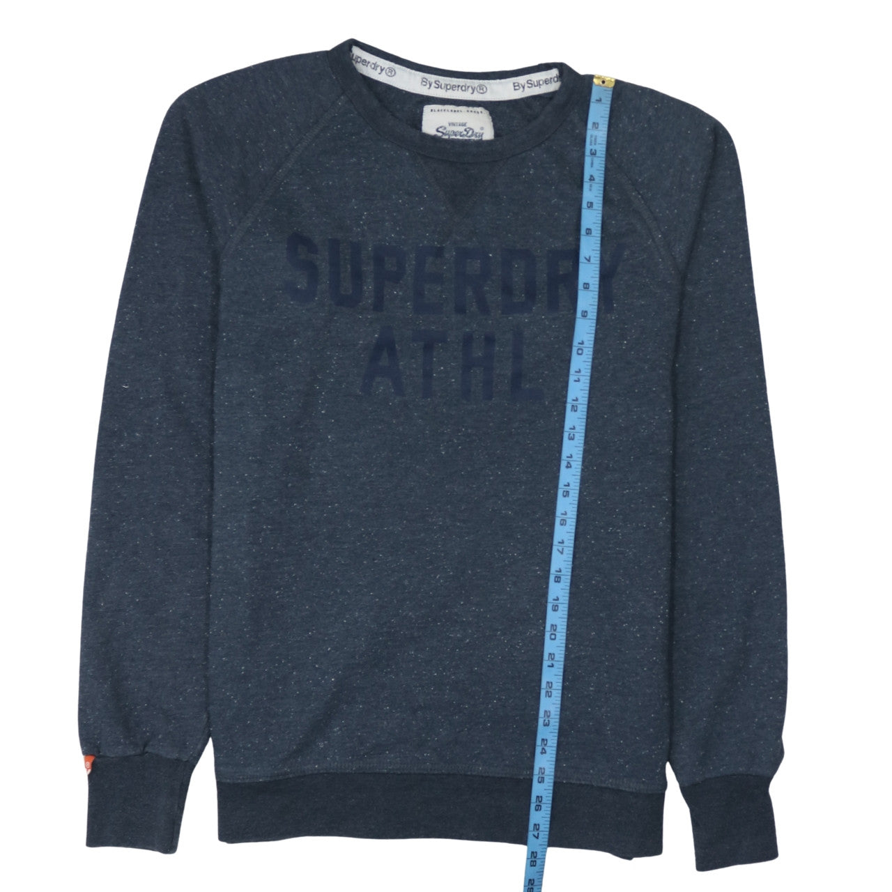 Superdry Men's Blue L Pullover Sweatshirt Crew Neck Logo Athletic