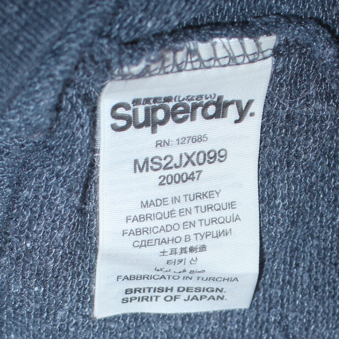 Superdry Men's Blue L Pullover Sweatshirt Crew Neck Logo Athletic