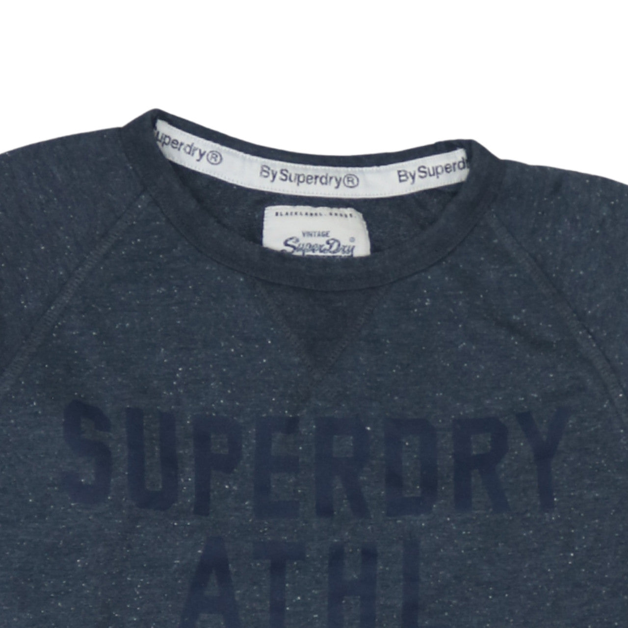Superdry Men's Blue L Pullover Sweatshirt Crew Neck Logo Athletic
