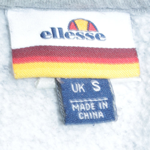 Ellesse Men's Grey Small Crew Neck Logo Sweatshirt Pullover