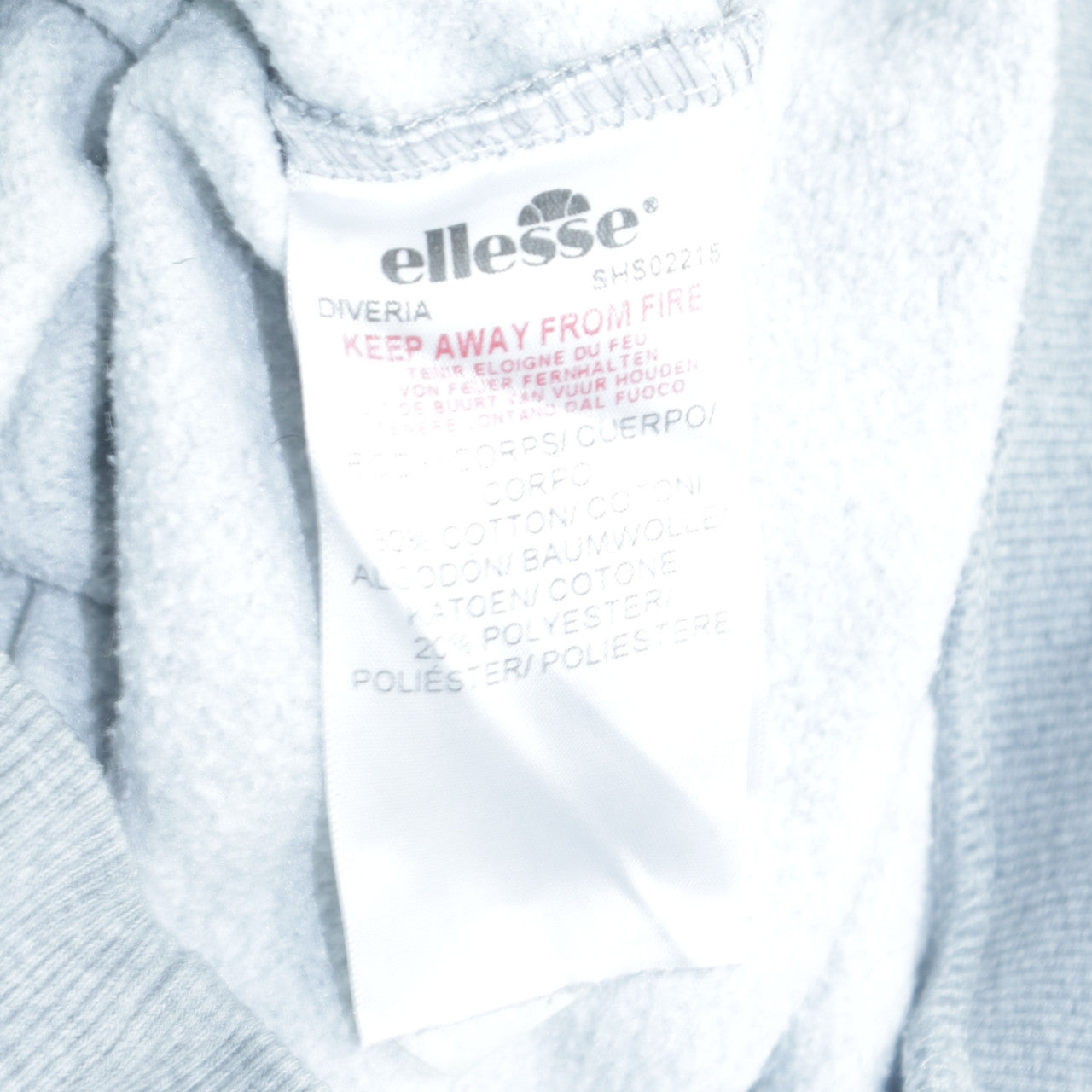 Ellesse Men's Grey Small Crew Neck Logo Sweatshirt Pullover
